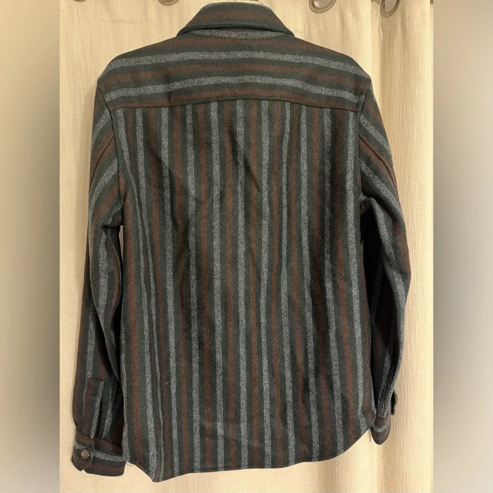 Todd Snyder Blue and Brown Striped Military Field Jacket - Picture 3 of 10